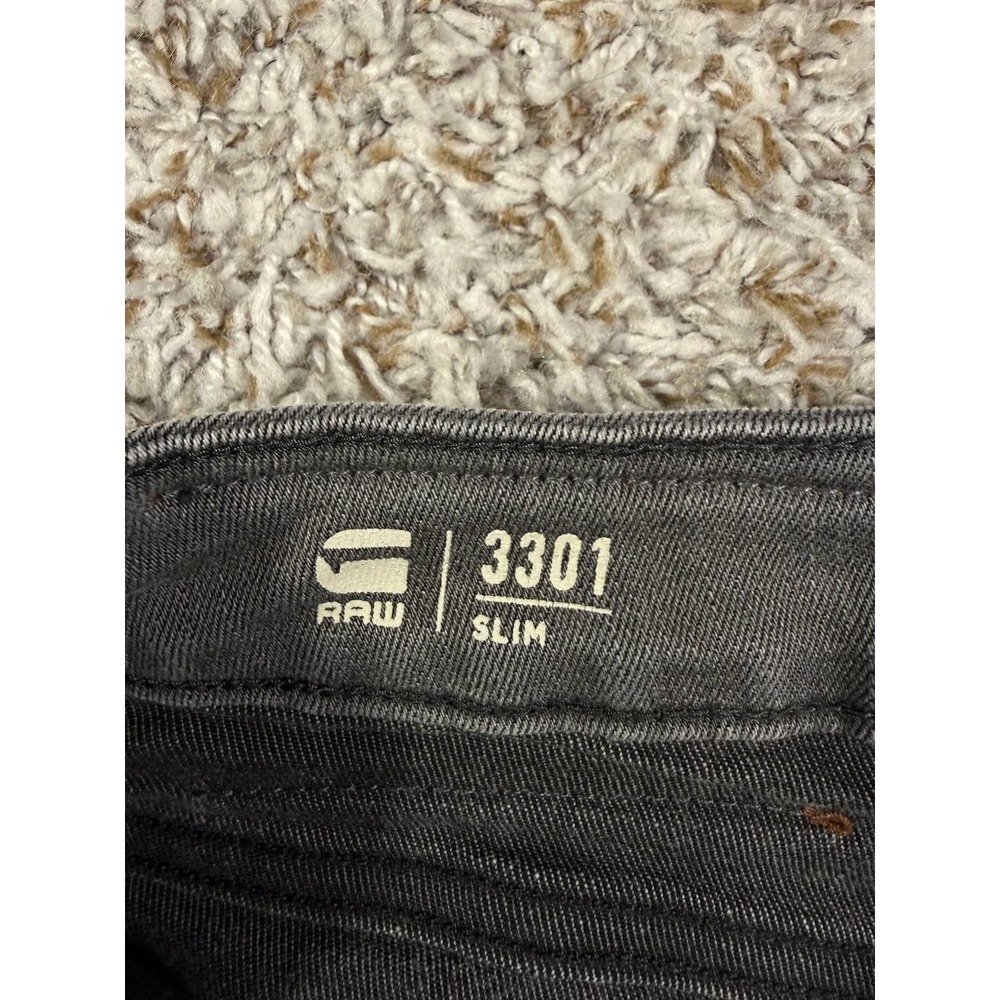 G-Star RAW 3301 Slim Gray Denim Straight Jeans Men's Size 29x32 - Picture 7 of 11